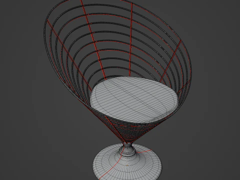 Cadeira Cone Arame 04 Modelo 3D