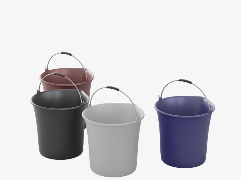 Industrial Plastic Buckets 3D मॉडल
