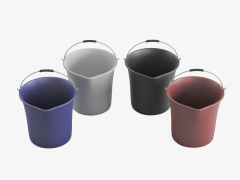 Industrial Plastic Buckets 3Dモデル