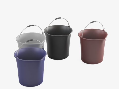 Industrial Plastic Buckets 3Dモデル