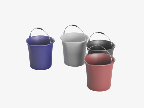 Industrial Plastic Buckets 3Dモデル