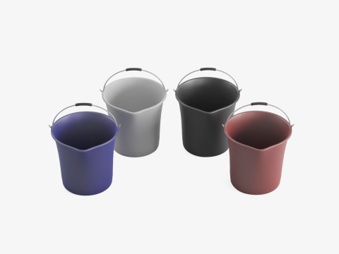 Industrial Plastic Buckets 3Dモデル
