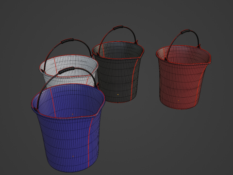 Industrial Plastic Buckets 3Dモデル