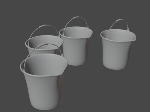 Industrial Plastic Buckets 3Dモデル