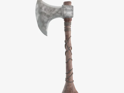 शैलीबद्ध मध्यकालीन कुल्हाड़ी 3D मॉडल