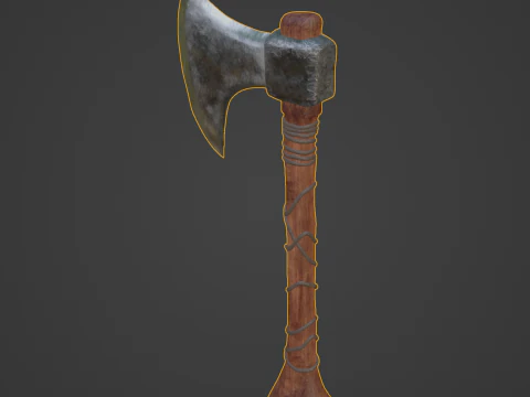 Stylized Medieval Axe 3D Model