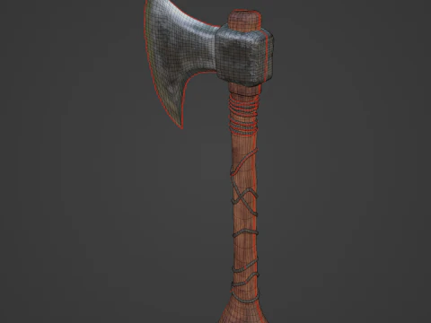 Stylized Medieval Axe 3D Model