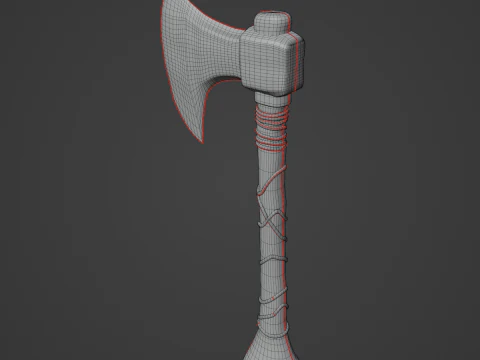 Stylized Medieval Axe 3D Model