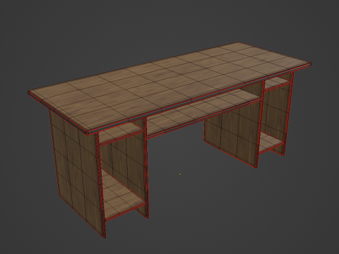 Computer Table 02 3D Model