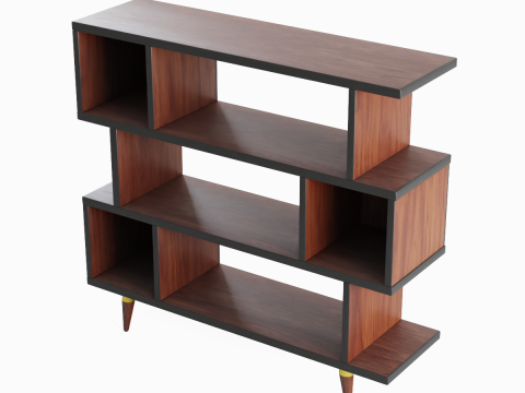 Modern Bookshelf 01 3Dモデル