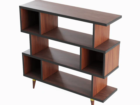 Nowoczesny regał na książki 01 Model 3D