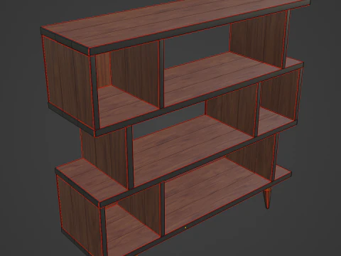 Modern Bookshelf 01 3D Model