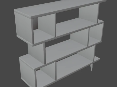 Modern Bookshelf 01 3D Model