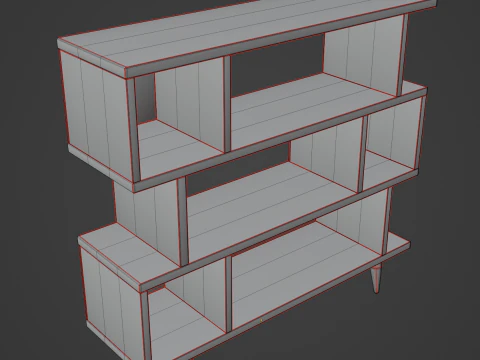 Modern Bookshelf 01 3D Model