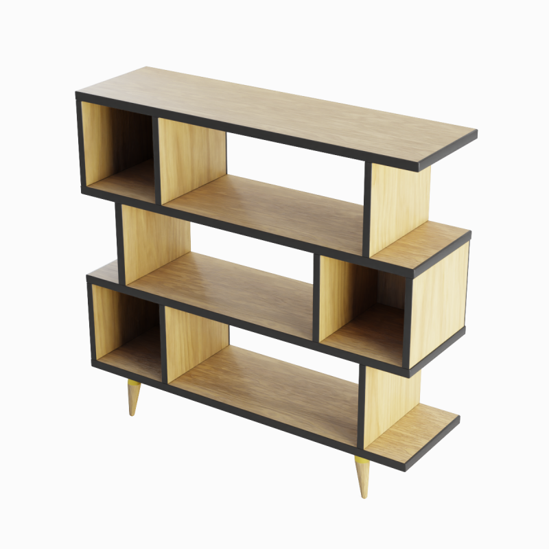 Modern Bookshelf 02 3D Model .c4d .max .obj .3ds .fbx .stl .blend