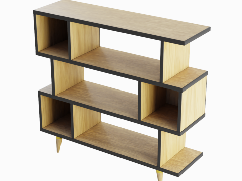 Modern Bookshelf 02 Model 3D