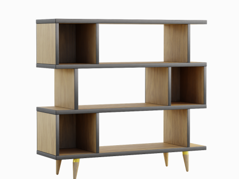 Modern Bookshelf 02 3D Model