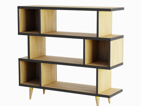 Modern Bookshelf 02 3D Model