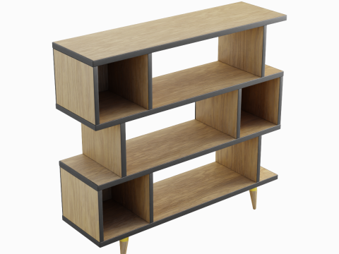 Modern Bookshelf 02 3D Model
