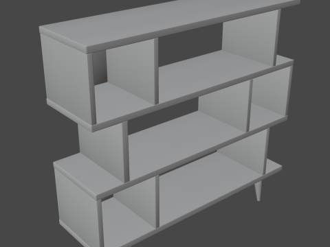 Modern Bookshelf 02 3D Model
