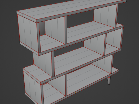 Modern Bookshelf 02 3D Model