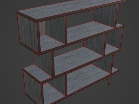 Modern Bookshelf 03 3D Model