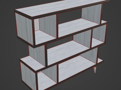 Modern Bookshelf 04 3D Model