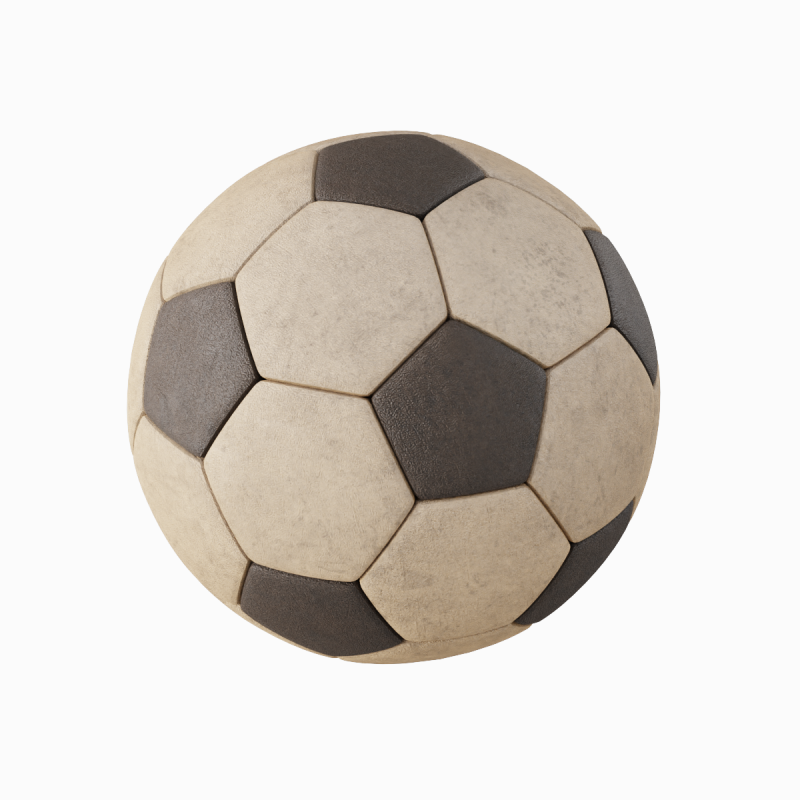 Old Leather Soccer Ball 01 3D Model .c4d .max .obj .3ds .fbx .stl .blend