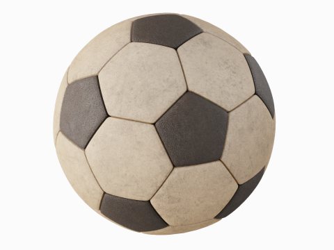 Old Leather Soccer Ball 01 3Dモデル