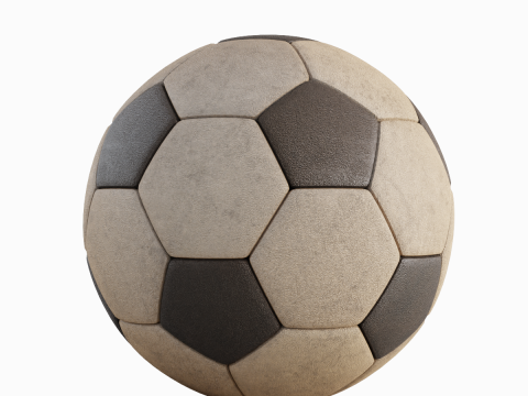 Old Leather Soccer Ball 01 3D Model