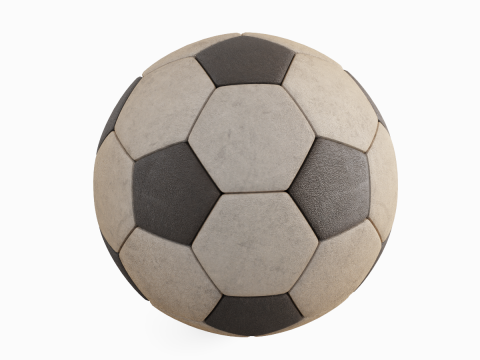 Old Leather Soccer Ball 01 3D Model