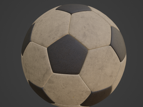 Old Leather Soccer Ball 01 3D Model