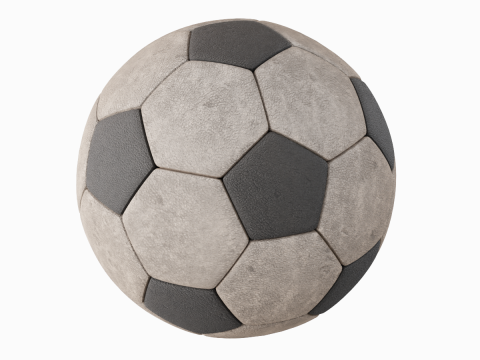 Old Leather Soccer Ball 02 3D Model