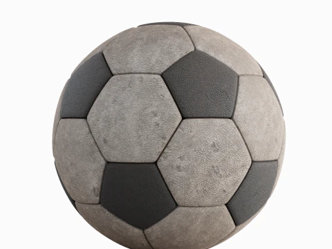 Old Leather Soccer Ball 02 3D Model