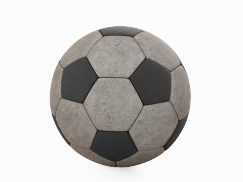 Old Leather Soccer Ball 02 3D Model