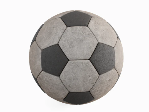 Old Leather Soccer Ball 02 3D Model