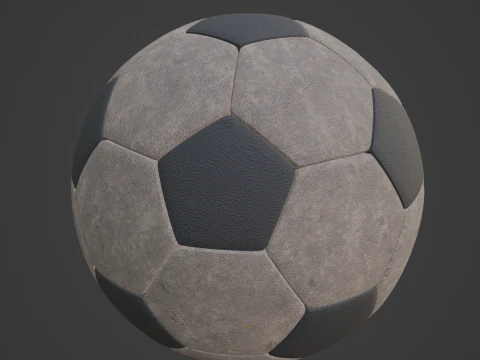 Old Leather Soccer Ball 02 3D Model