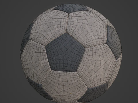 Old Leather Soccer Ball 02 3D Model