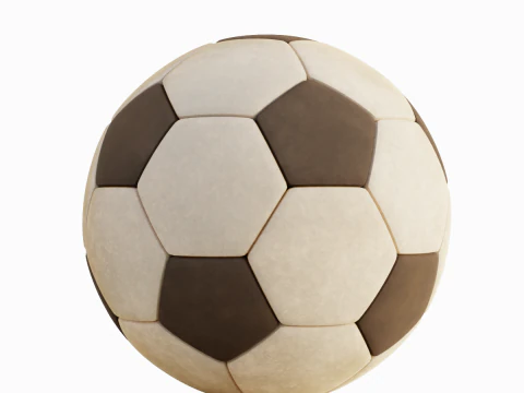 Old Leather Soccer Ball 03 3D Model