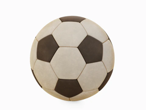 Old Leather Soccer Ball 03 3D Model