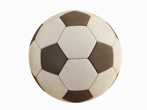 Old Leather Soccer Ball 03 3D Model