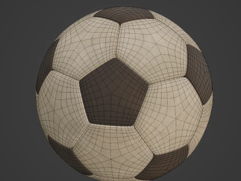 Old Leather Soccer Ball 03 3D Model