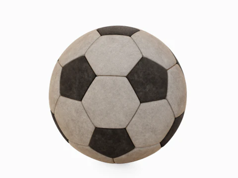 Old Leather Soccer Ball 04 3D Model