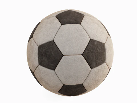 Old Leather Soccer Ball 04 3D Model