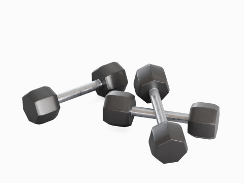 Steel Dumbell 01 3Dモデル