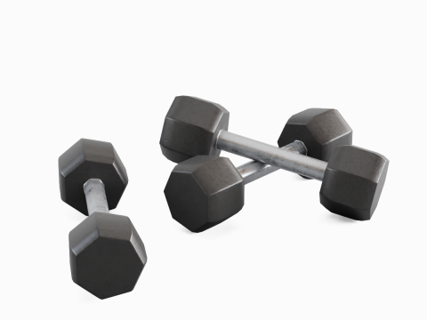 Steel Dumbell 01 Model 3D