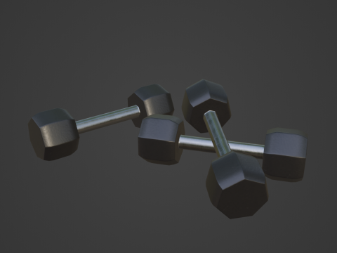 Steel Dumbell 01 Model 3D