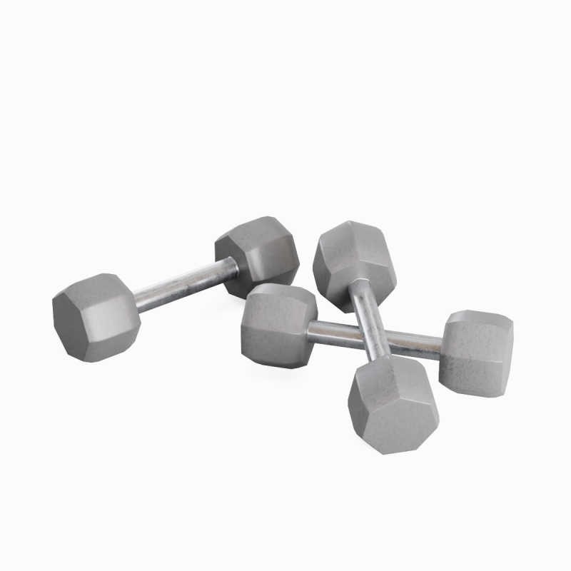 Steel Dumbell 02 Model 3D .c4d .max .obj .3ds .fbx .stl .blend