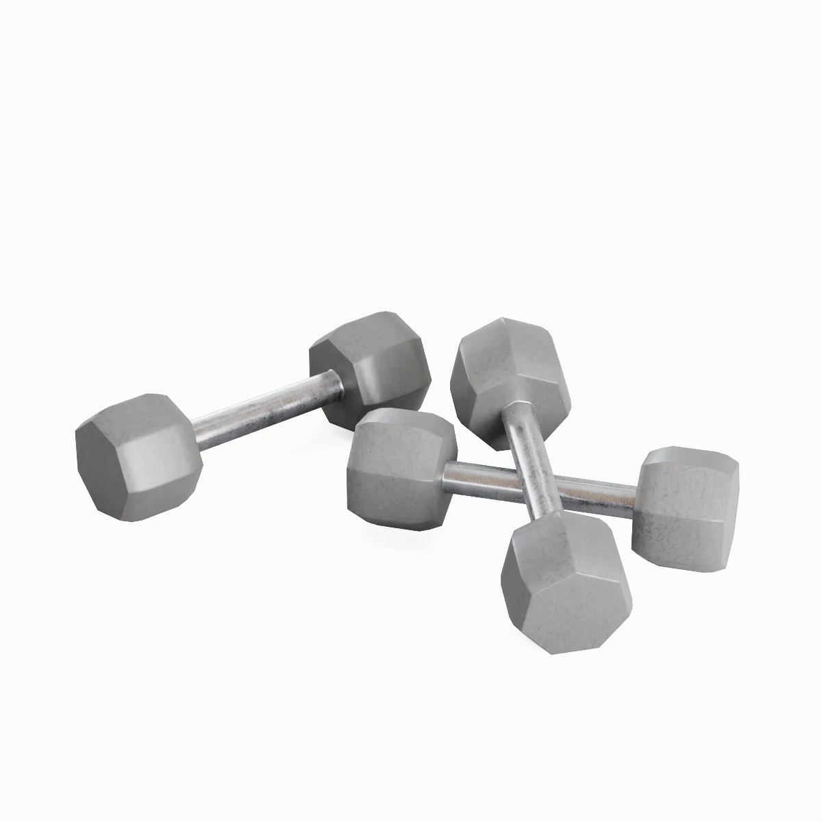 Steel Dumbell 02 3D Model .c4d .max .obj .3ds .fbx .stl .blend 