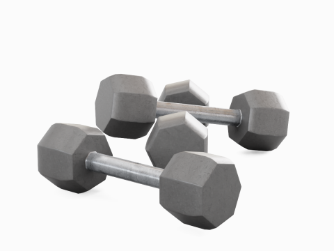 Steel Dumbell 02 Model 3D